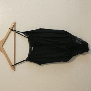 Free People Black Keyhole Front Lace Bodysuit Size S